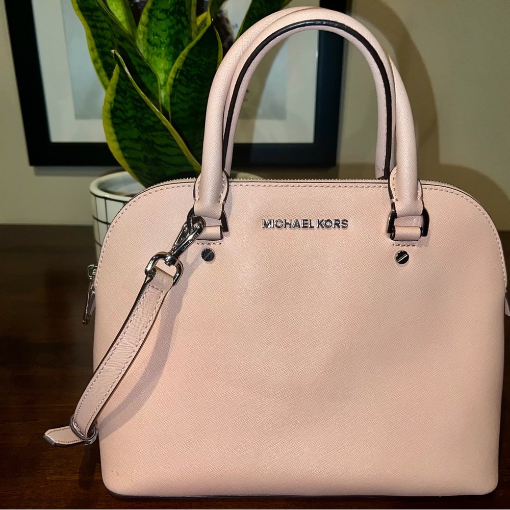 Michael Kors Emmy Dome Satchel Saffiano Leather Shoulder Bag